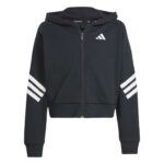 adidas Future Icons 3-Stripes Full-Zip Hooded Track Jacket Kids Παιδική Ζακέτα Μαύρη