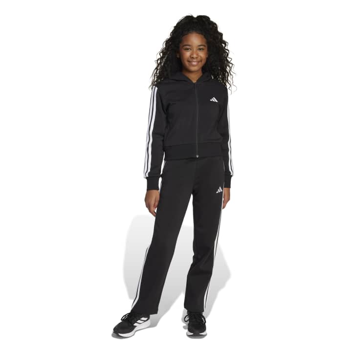 adidas Essentials Track Suit Kids Παιδικό Σετ Φόρμας με Παντελόνι Καμπάνα και Ζακέτα Μαύρο