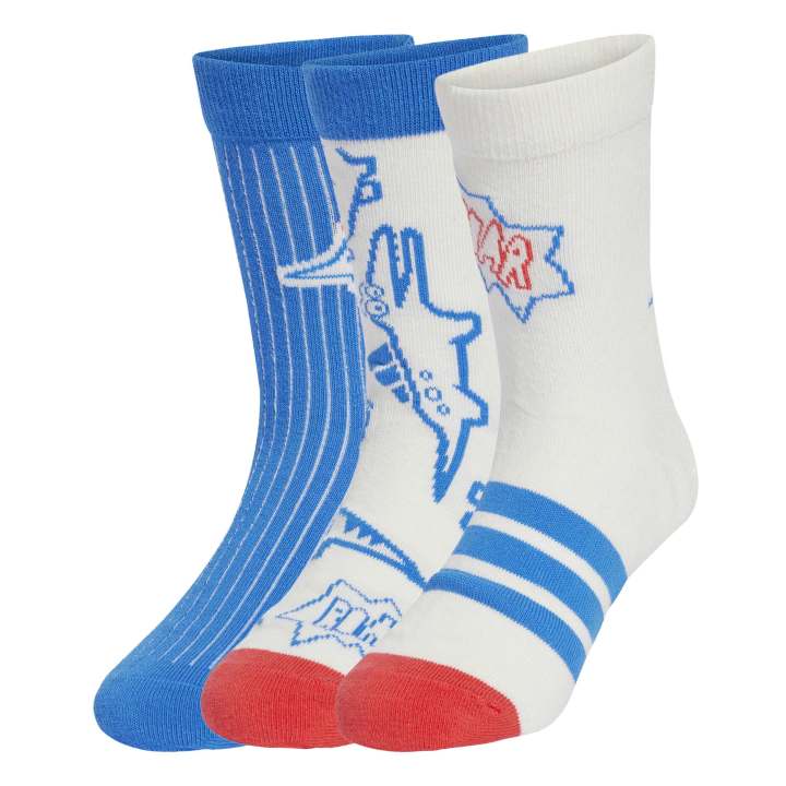 adidas Adiraptor Socks 3 Pairs Kids Παιδικές Κάλτσες Μπλε / Λευκές / Κόκκινες