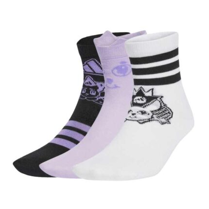 adidas Yg Ani Socks Παιδικές Κάλτσες Λευκές / Μάυρες / Μωβ