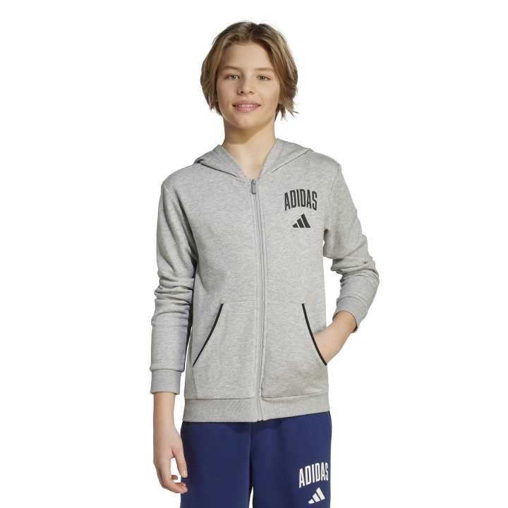 adidas Seasonals Essentials Collegiate Typography Full-Zip Hoodie Παιδική Ζακέτα Γκρι