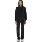 Body Action Basic Velour Pants Black Γυναικείο Παντελόνι Βελούδο Μαύρο