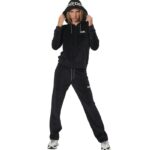 Body Action Basic Velour Pants Black Γυναικείο Παντελόνι Βελούδο Μαύρο