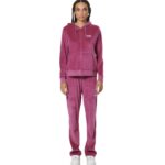 Body Action Basic Velour Pants Magenta Quartz Γυναικείο Παντελόνι Βελούδο Ματζέντα