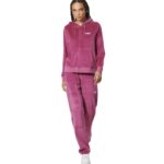 Body Action Basic Velour Pants Magenta Quartz Γυναικείο Παντελόνι Βελούδο Ματζέντα