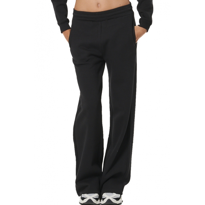 Body Action Wide-Leg Sweatpants Black Γυναικείο Πανελόνι Ίσιο Μαύρο