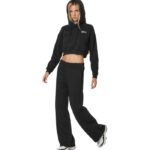 Body Action Wide-Leg Sweatpants Black Γυναικείο Πανελόνι Ίσιο Μαύρο