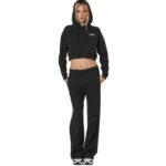 Body Action Wide-Leg Sweatpants Black Γυναικείο Πανελόνι Ίσιο Μαύρο