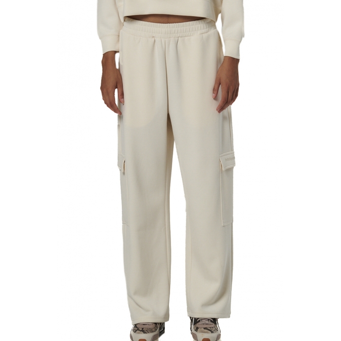 Body Action Wide-Leg Cargo Women's Trousers Salt Ecru Γυναικείο Παντελόνι Εκρού