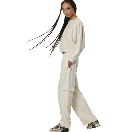 Body Action Wide-Leg Cargo Women's Trousers Salt Ecru Γυναικείο Παντελόνι Εκρού