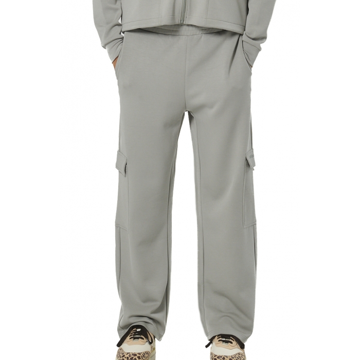 Body Action Wide-Leg Cargo Women's Trousers Fog Green Γυναικείο Παντελόνι Λαδί