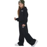 Body Action Wide-Leg Modal Trousers Black Παιδικό Παντελόνι Μαύρο
