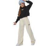 Body Action Wide-Leg Modal Trousers Salt Ecru Παιδικό Παντελόνι Εκρού