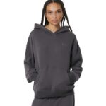 Body Action Relaxed Cotton Terry Hoodie Pinstripe Grey Γυναικείο Φούτερ με Κουκούλα Γκρι