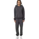 Body Action Relaxed Cotton Terry Hoodie Pinstripe Grey Γυναικείο Φούτερ με Κουκούλα Γκρι