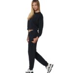 Body Action Modal Crop Sweatshirt Black Γυναικείο Φούτερ Mαύρο