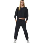 Body Action Modal Crop Sweatshirt Black Γυναικείο Φούτερ Mαύρο