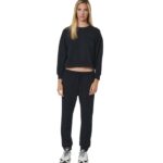 Body Action Modal Crop Sweatshirt Black Γυναικείο Φούτερ Mαύρο
