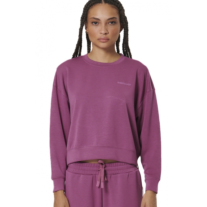 Body Action Modal Crop Sweatshirt Crushed Berry Γυναικείο Φούτερ Ματζέντα