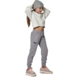 Body Action Girl's Oversized Hoodie Star White Παιδικό Φούτερ με Κουκούλα Λευκό