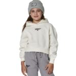 Body Action Girl's Oversized Hoodie Star White Παιδικό Φούτερ με Κουκούλα Λευκό