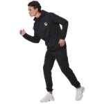 Body Action Half-Zip Hooded Sweatshirt Moonbeam Grey Ανδρική Φούτερ Μπλούζα με Κουκούλα Μαύρη