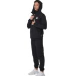 Body Action Half-Zip Hooded Sweatshirt Moonbeam Grey Ανδρική Φούτερ Μπλούζα με Κουκούλα Μαύρη
