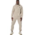 Body Action Half-Zip Hooded Sweatshirt Moonbeam Grey Ανδρική Φούτερ Μπλούζα με Κουκούλα Μπεζ