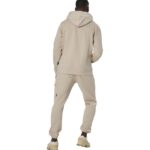 Body Action Half-Zip Hooded Sweatshirt Moonbeam Grey Ανδρική Φούτερ Μπλούζα με Κουκούλα Μπεζ