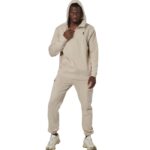 Body Action Half-Zip Hooded Sweatshirt Moonbeam Grey Ανδρική Φούτερ Μπλούζα με Κουκούλα Μπεζ