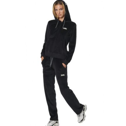 Body Action Velour Hoodie Jacket Black Γυναικεία Ζακέτα Βελούδο Μαύρη