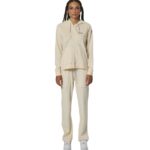 Body Action Velour Hoodie Jacket Birch Cream Γυναικεία Ζακέτα Βελούδο Εκρού