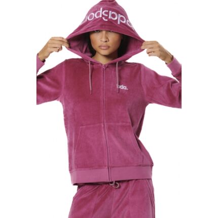 Body Action Velour Hoodie Jacket Magenta Quartz Γυναικεία Ζακέτα Βελούδο Ματζέντα