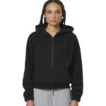 Body Action Full-Zip Sherpa Fleece Hoodie Black Γυναικεία Ζακέτα Προβατάκι Μαύρη
