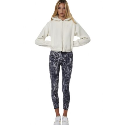 Body Action Full-Zip Sherpa Fleece Hoodie Arctic Wolf Ecru Γυναικεία Ζακέτα Προβατάκι Εκρού