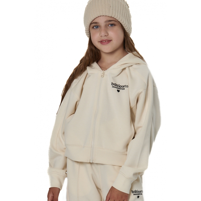 Body Action Modal Full-Zip Hoodie Salt Ecru Παιδική Ζακέτα Εκρού