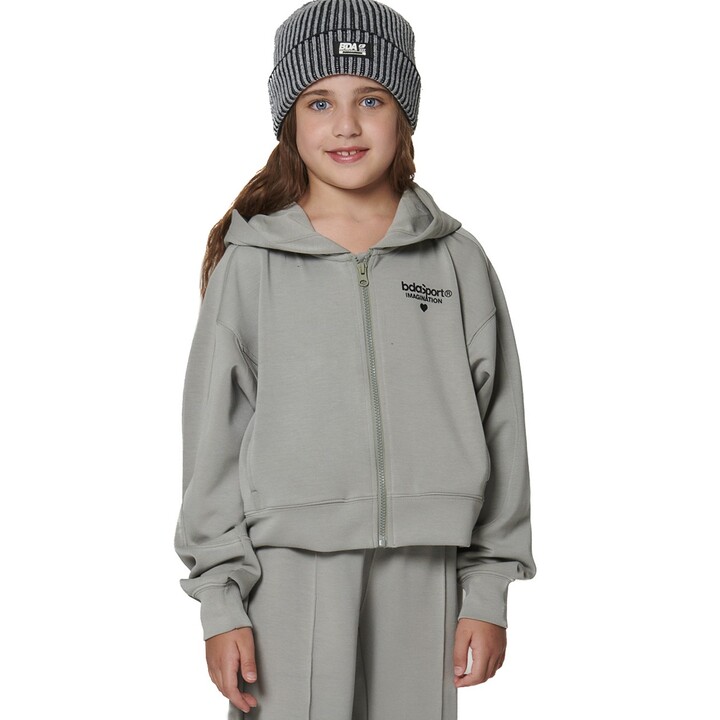 Body Action Modal Full-Zip Hoodie Fog Green Παιδική Ζακέτα Λαδί