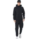 Body Action Αντρική Ζακέτα Tech Fleece με Κουκούλα Μαύρο