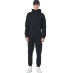 Body Action Αντρική Ζακέτα Tech Fleece με Κουκούλα Μαύρο
