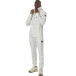 Body Action Αντρική Ζακέτα Tech Fleece με Κουκούλα Λευκό