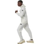 Body Action Αντρική Ζακέτα Tech Fleece με Κουκούλα Λευκό