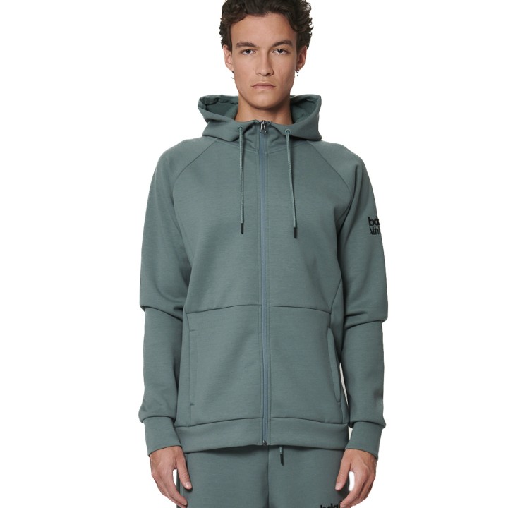 Body Action Αντρική Ζακέτα Tech Fleece με Κουκούλα Πράσινο