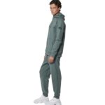 Body Action Αντρική Ζακέτα Tech Fleece με Κουκούλα Πράσινο