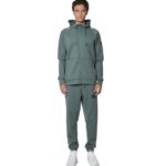 Body Action Αντρική Ζακέτα Tech Fleece με Κουκούλα Πράσινο