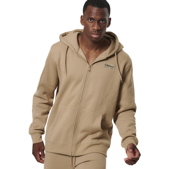 Body Action Zip Through Hoodie Teak Beige Ανδρική Ζακέτα Με Κουκούλα Μπεζ