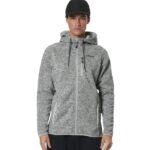Body Action Sweater-Knit Fleece Hooded Jacket Chalk Grey Heather Ανδρική Ζακέτα Γκρι Μελανζέ