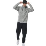 Body Action Sweater-Knit Fleece Hooded Jacket Chalk Grey Heather Ανδρική Ζακέτα Γκρι Μελανζέ