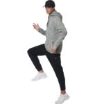 Body Action Sweater-Knit Fleece Hooded Jacket Chalk Grey Heather Ανδρική Ζακέτα Γκρι Μελανζέ