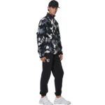 Body Action Printed Sherpa-Fleece Jacket Camo Black Grey Ανδρική Ζακέτα Προβατάκι Μαύρη / Γκρι