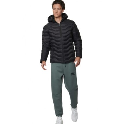 Body Action Lightweight Quilted Jacket with Hood Black Ανδρικό Μπουφάν Με Κουκούλα Μαύρο